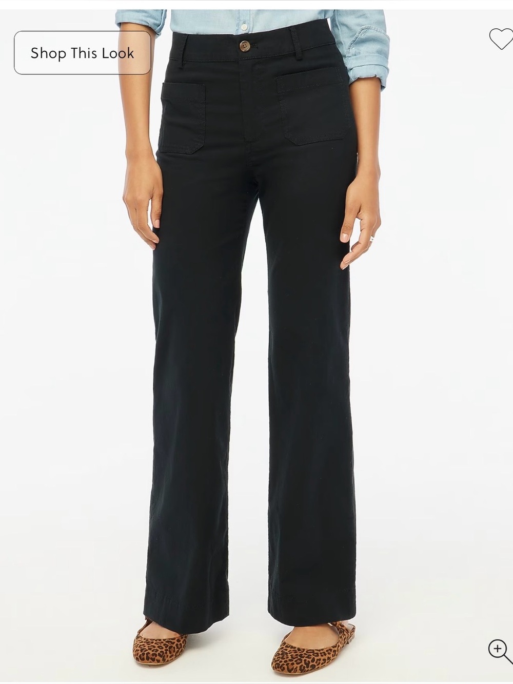 J. Crew Black High-Rise Wide-Leg Pants